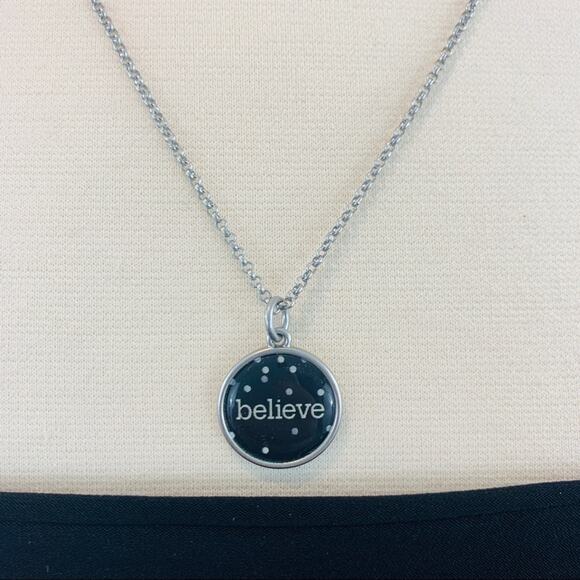 JK by Thirty-One necklace black Believe charm - Picture 3 of 9